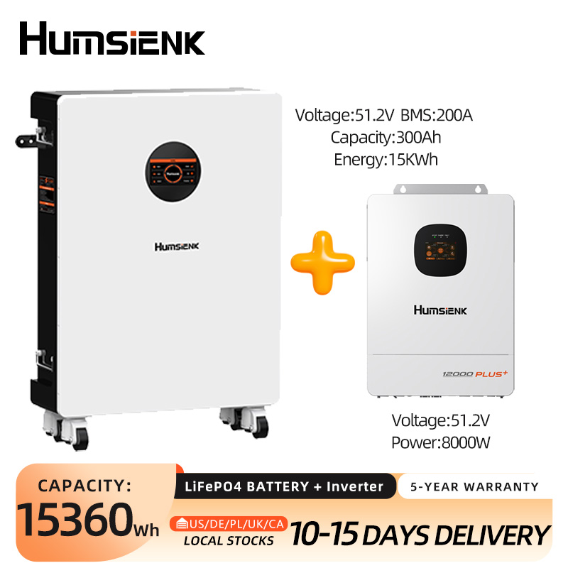 Mppt Hybrid Inverter 48V 8Kw 3 Phase - Baterai LiFePO4 Bluetooth Humsienk 48V 300Ah