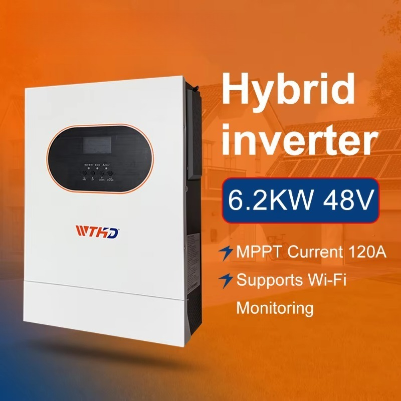 Off Grid Solar Inverter 48V 6000W - 6.2KW Inverter Surya Hibrida Fase Tunggal