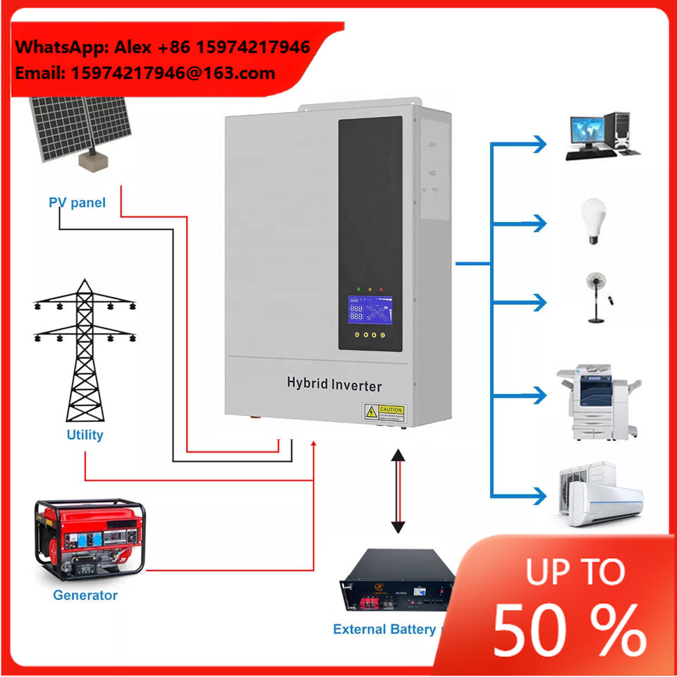 Hybrid Solar Inverter 5.5Kw Mppt 48V - Sistem Energi Surya All In One