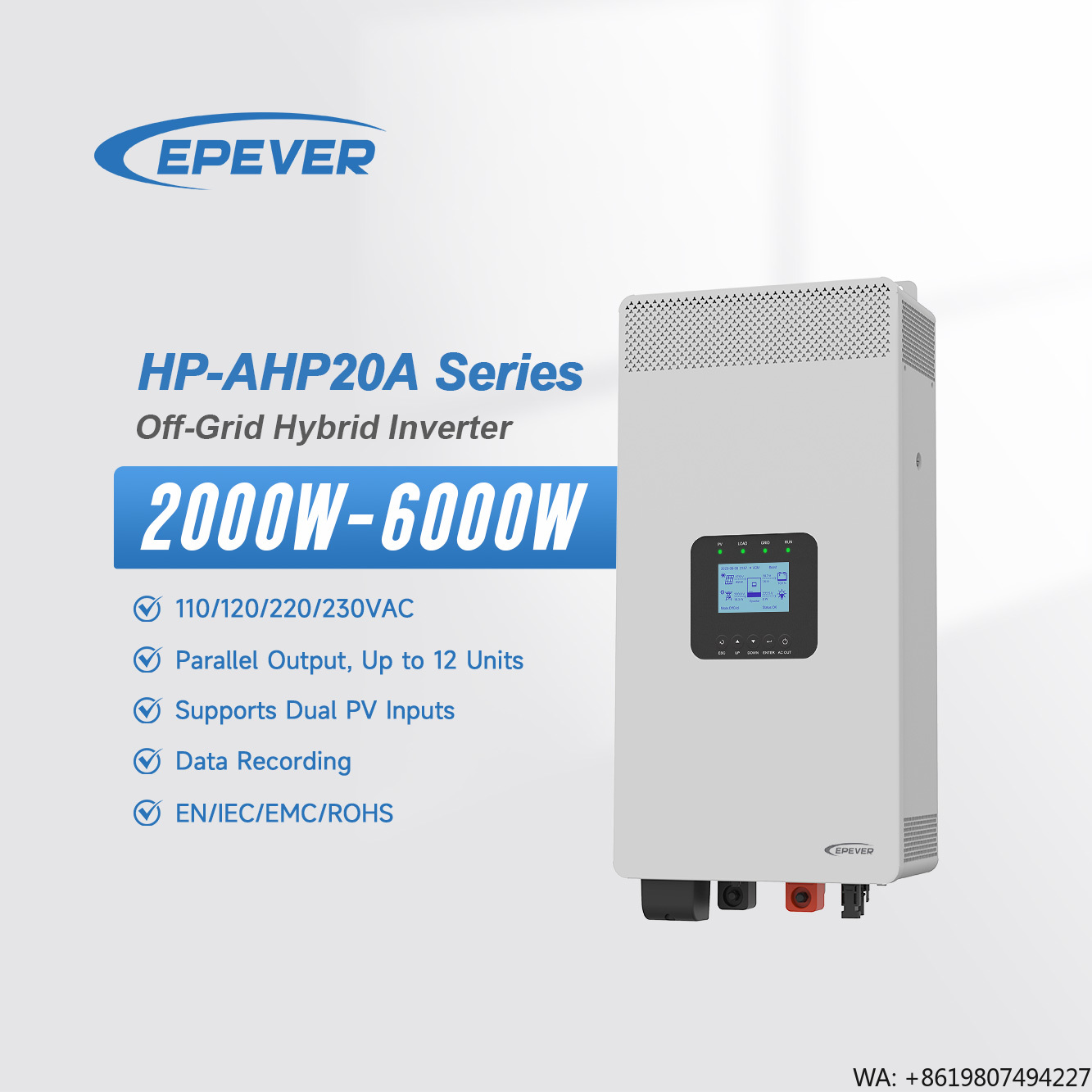 Hybrid Solar Inverter 5.5Kw Mppt 48V - Inverter Epever DC 24V 48V ke