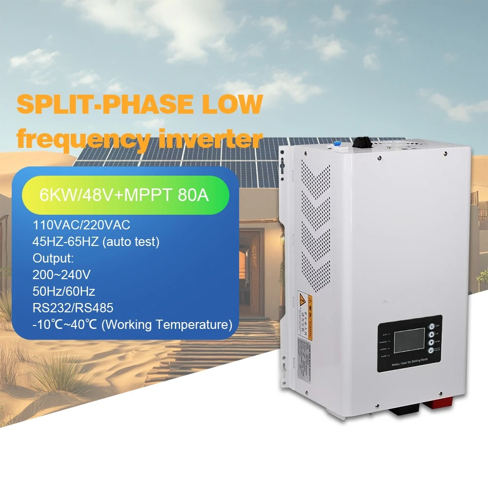 Off Grid Solar Inverter 48V 6000W - Inverter Surya Gelombang Sinus Murni 6000W