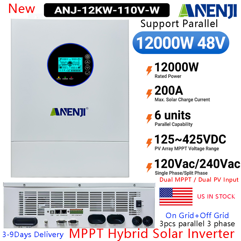 Off Grid Solar Inverter 48V 6000W - Inverter Hybrid Tenaga Surya ANENJI Split