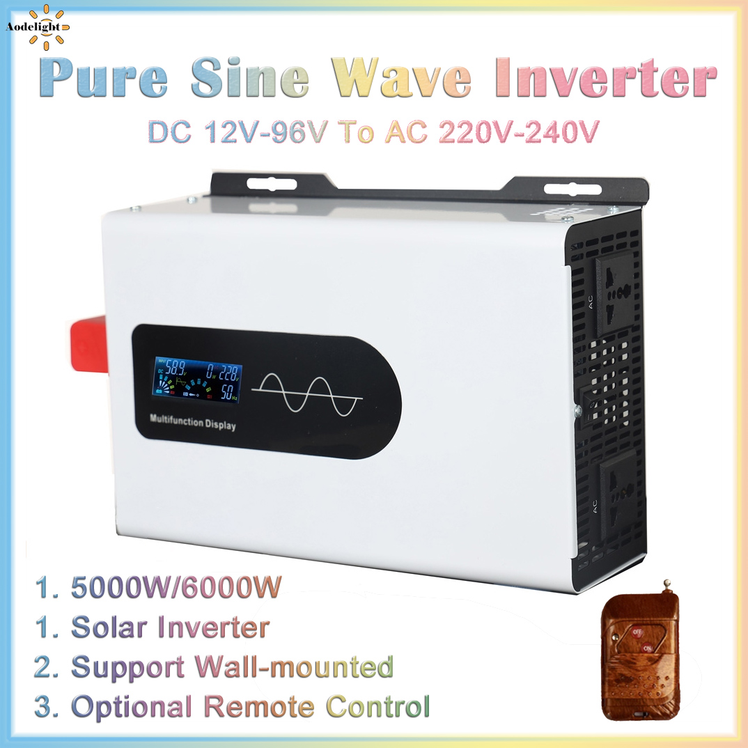 Off Grid Solar Inverter 48V 6000W - Inverter gelombang sinus murni, 12v 220v
