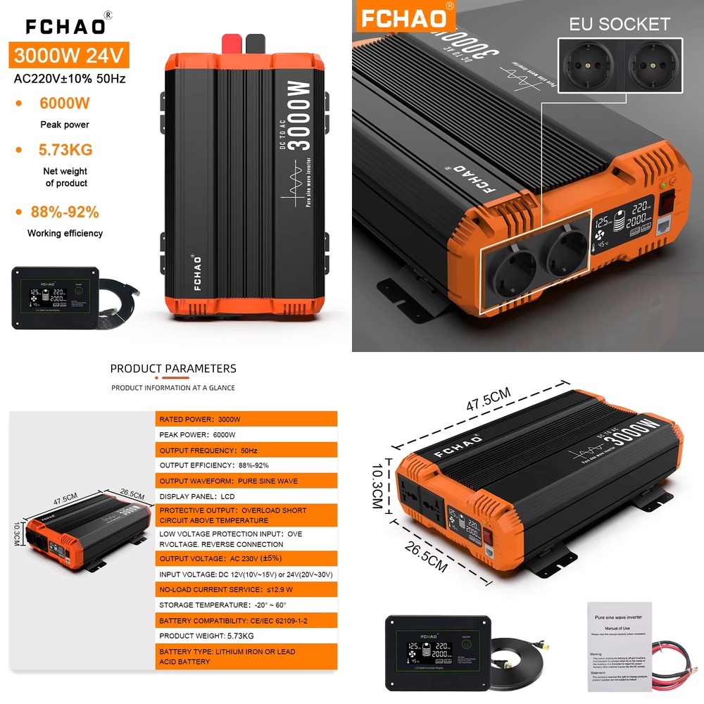Off Grid Solar Inverter 48V 6000W - Inverter Gelombang Sinus Murni Off Grid