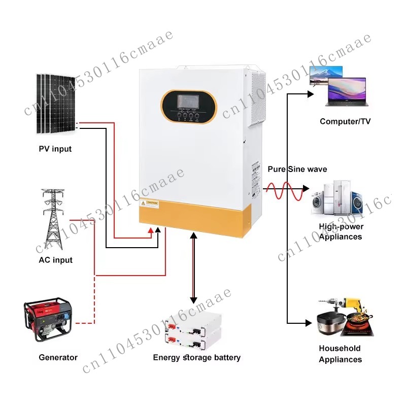 Hybrid Solar Inverter 5.5Kw Mppt 48V - Inverter Hybrid Tenaga Surya Jaringan 48V