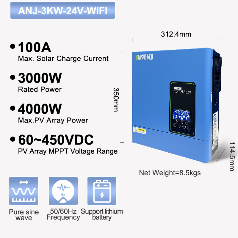 Inverter Pure Sine Wave 60Hz 120V 3000W - Inverter surya off-grid 24V 3000W 120V,