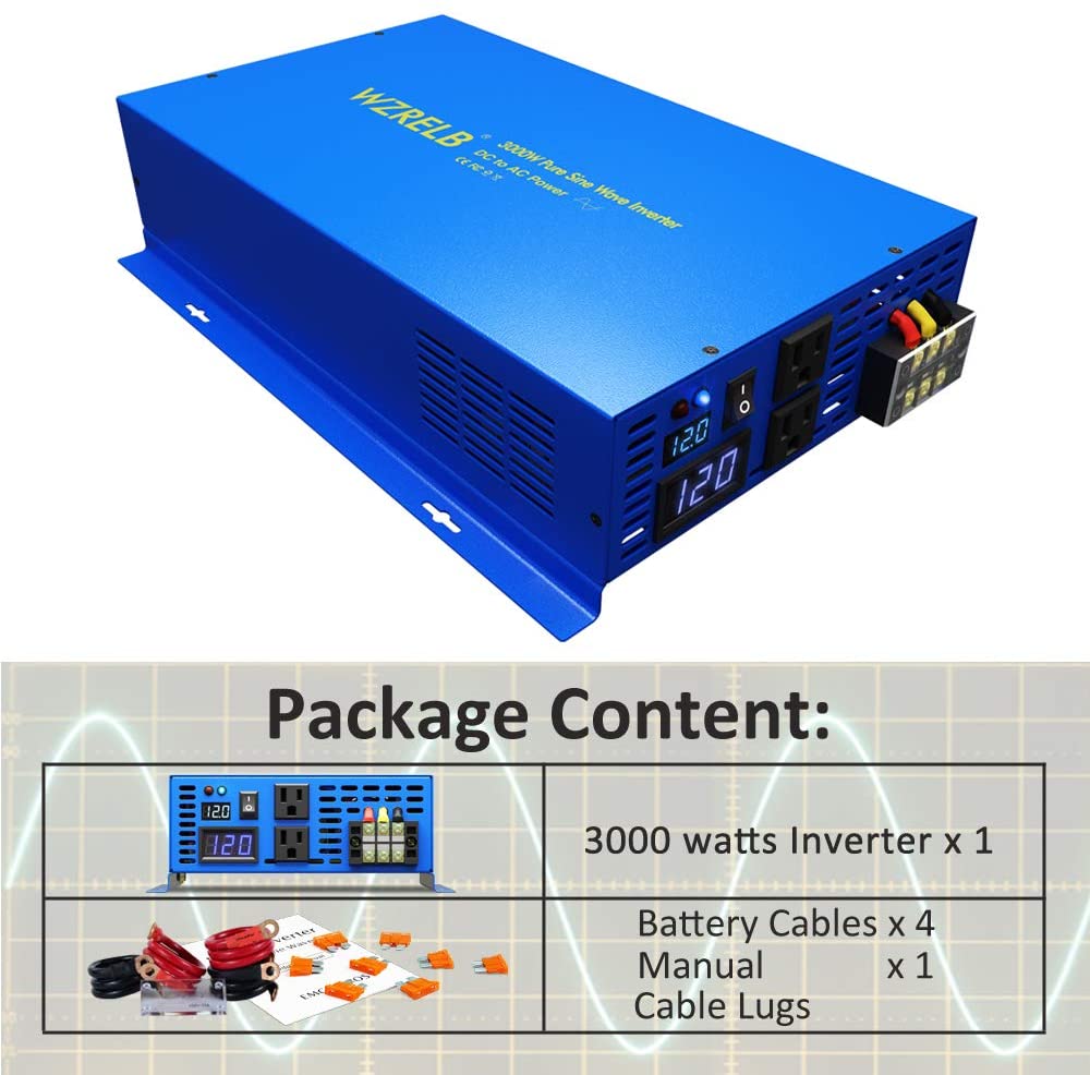 Inverter Pure Sine Wave 60Hz 120V 3000W - Inverter Daya Gelombang Sinus Murni 3000W