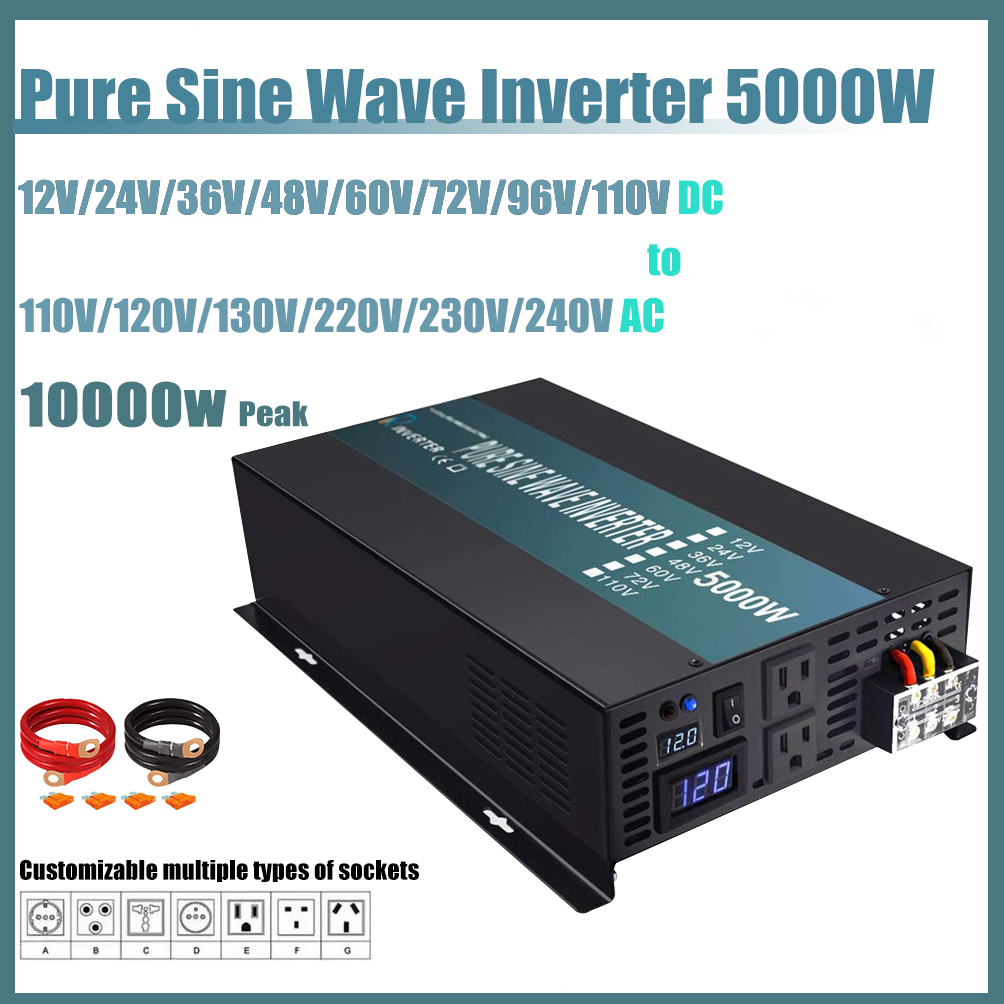 Inverter Tenaga Surya Gelomban - Pure Sine Wave Inverter 5000W 48V 220V ulasan dan harga