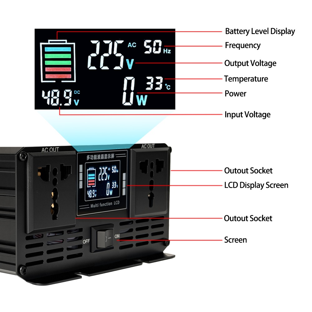 Inverter Gelombang Sinus Murni - Pure Sine Wave Inverter 5000W 48V 220V ulasan dan harga