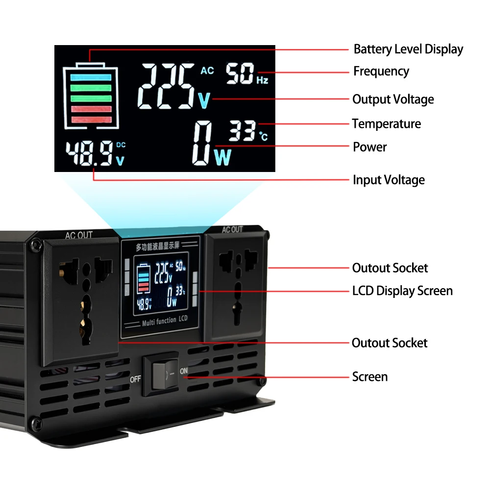 Inverter Gelombang Sinus Murni - Pure Sine Wave Inverter 5000W 48V 220V ulasan dan harga