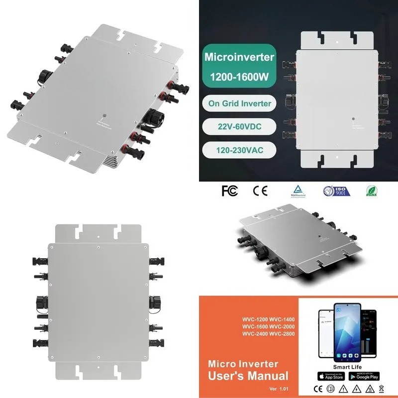 Mikroinverter Pemantauan WiFi  - Micro Inverter 1400W Solar Grid Tie ulasan dan harga