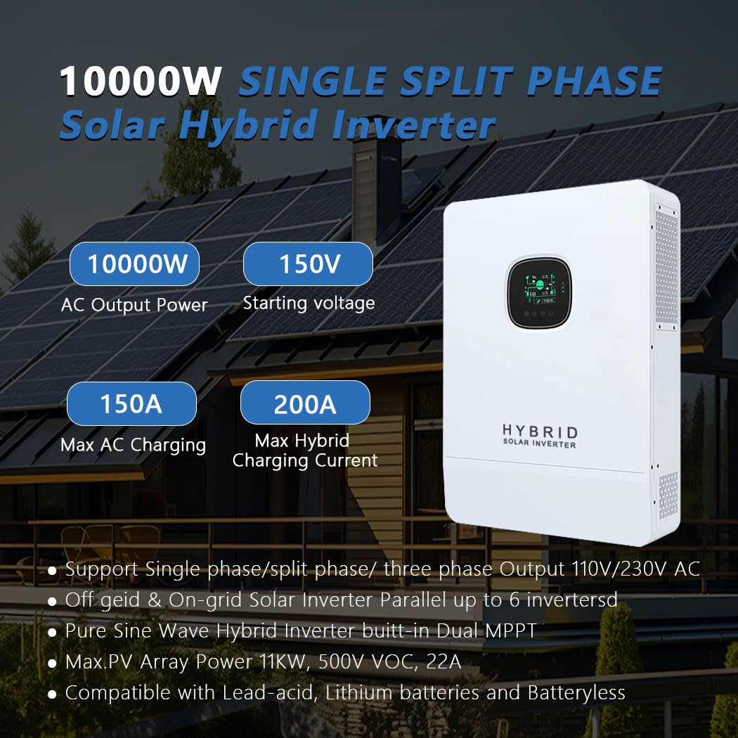 Y&H 10KW Inverter Surya Hibrid - Split Phase Inverter 10Kw 110V 220V ulasan dan harga