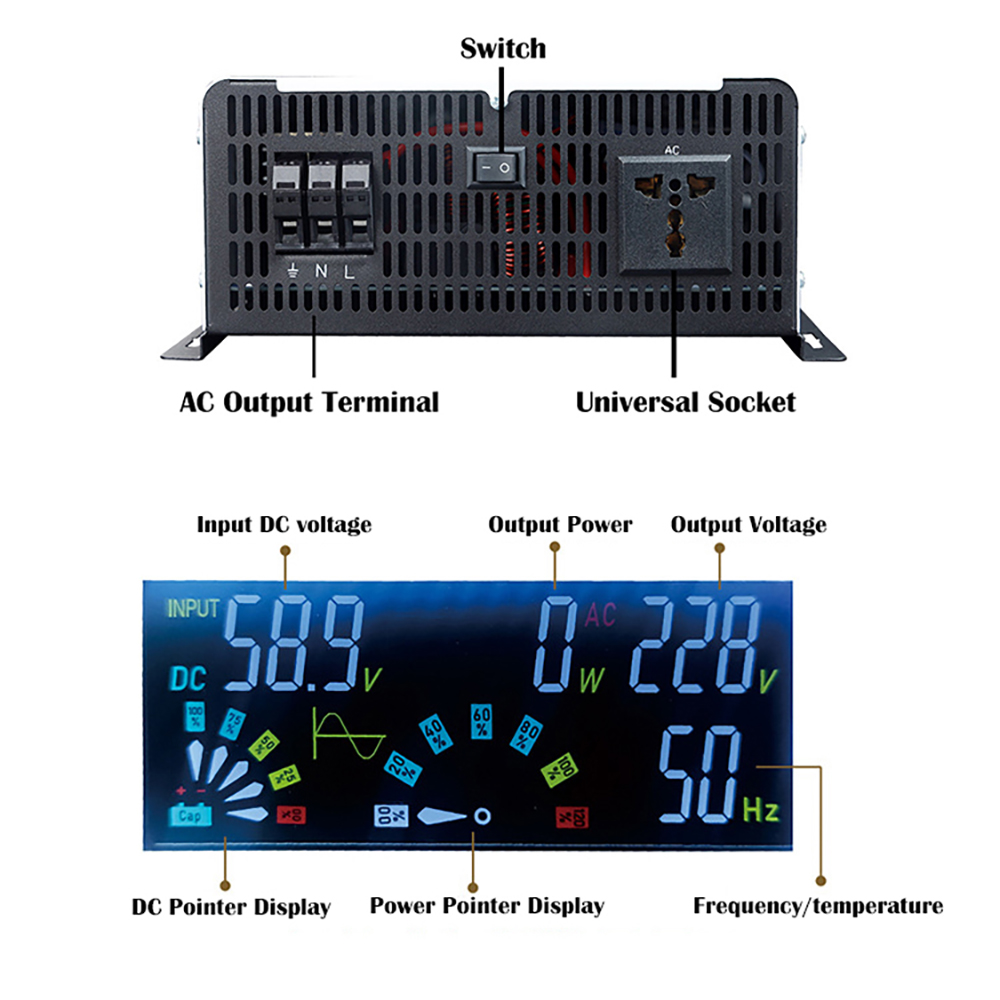 Inverter gelombang sinus murni - Off Grid Solar Inverter 48V 6000W ulasan dan harga