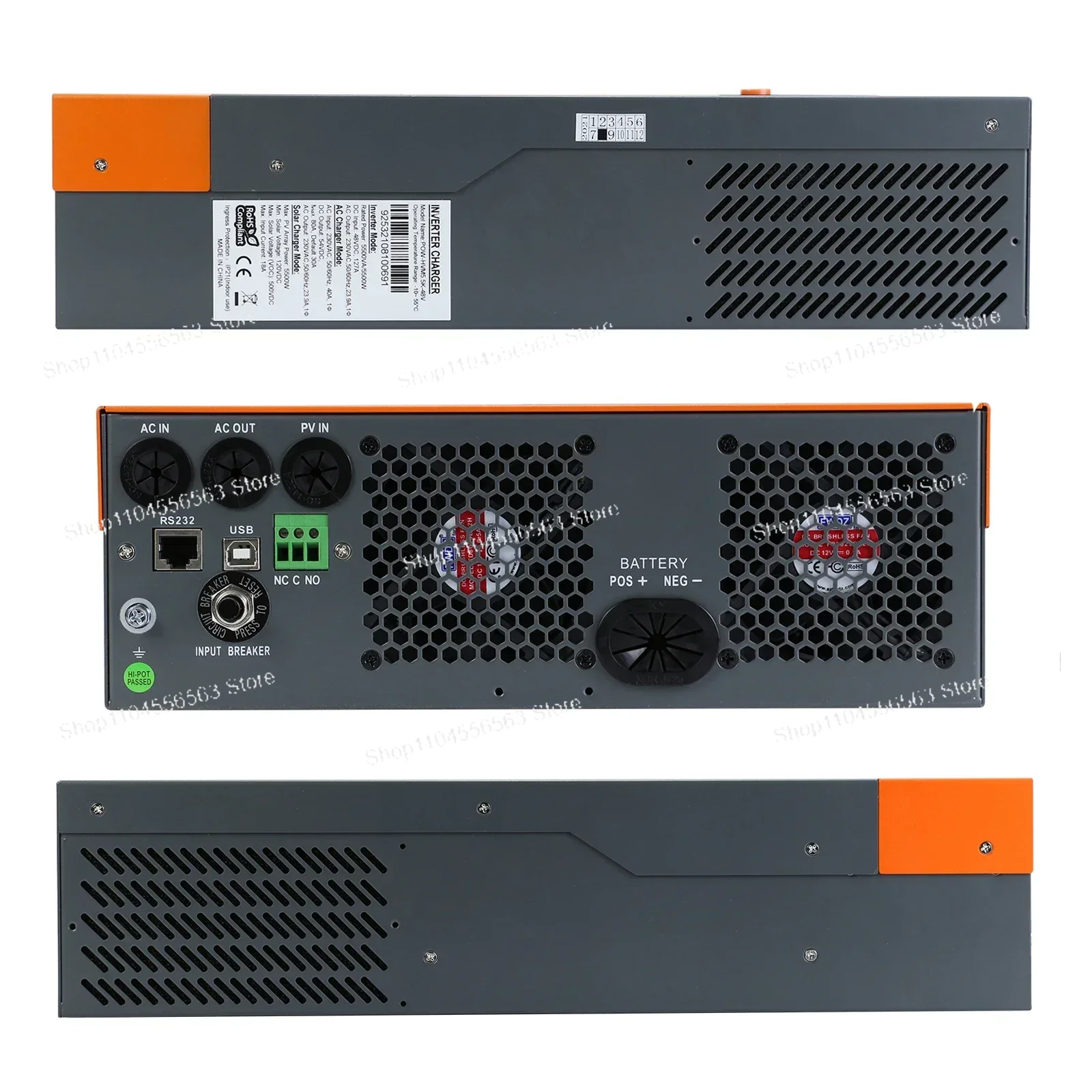 Inverter Surya Hibrida 3-Fase  - Hybrid Solar Inverter 5.5Kw Mppt 48V ulasan dan harga