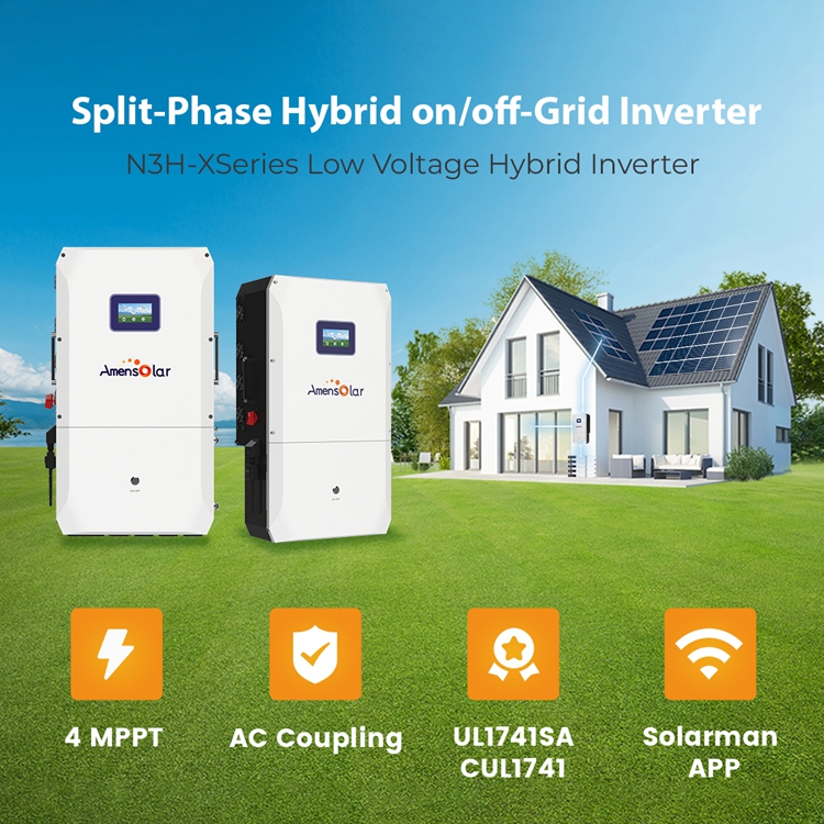 Inverter Hybrid AMENSOLAR 4,5k - Split Phase Inverter 10Kw 110V 220V ulasan dan harga