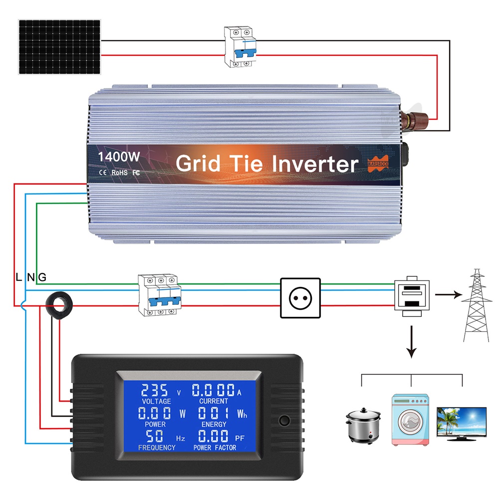 Inverter Mikro Solar Grid Tie  - Micro Inverter 1400W Solar Grid Tie ulasan dan harga