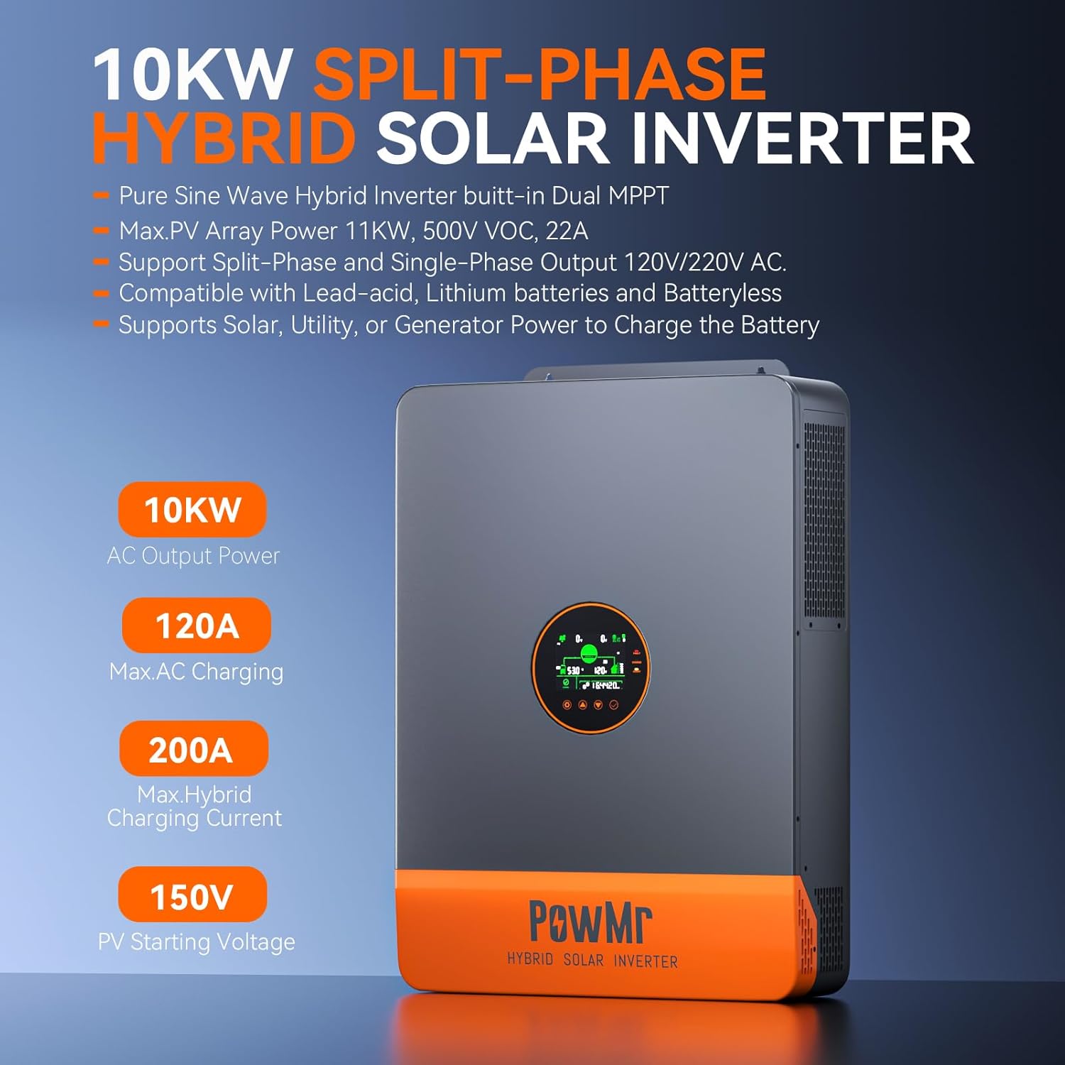PowMr 16KW 10KW Inverter Fasa  - Split Phase Inverter 10Kw 110V 220V ulasan dan harga