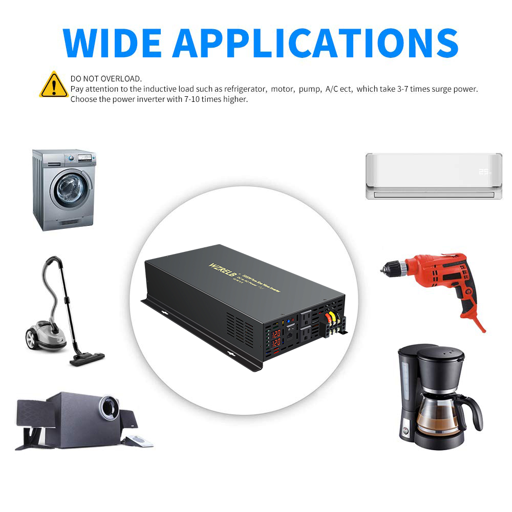 Inverter Tenaga Surya Gelomban - Pure Sine Wave Inverter 5000W 48V 220V ulasan dan harga