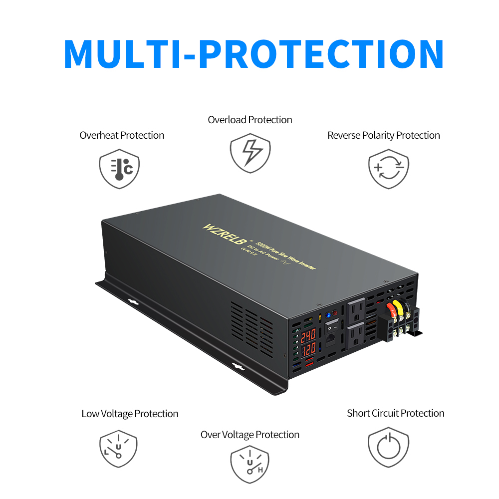 Inverter Tenaga Surya Gelomban - Pure Sine Wave Inverter 5000W 48V 220V ulasan dan harga