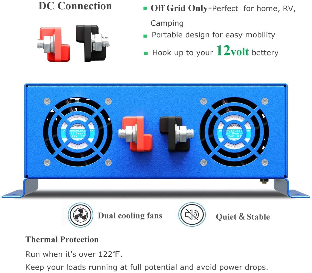 Inverter Daya Gelombang Sinus  - Inverter Pure Sine Wave 60Hz 120V 3000W ulasan dan harga