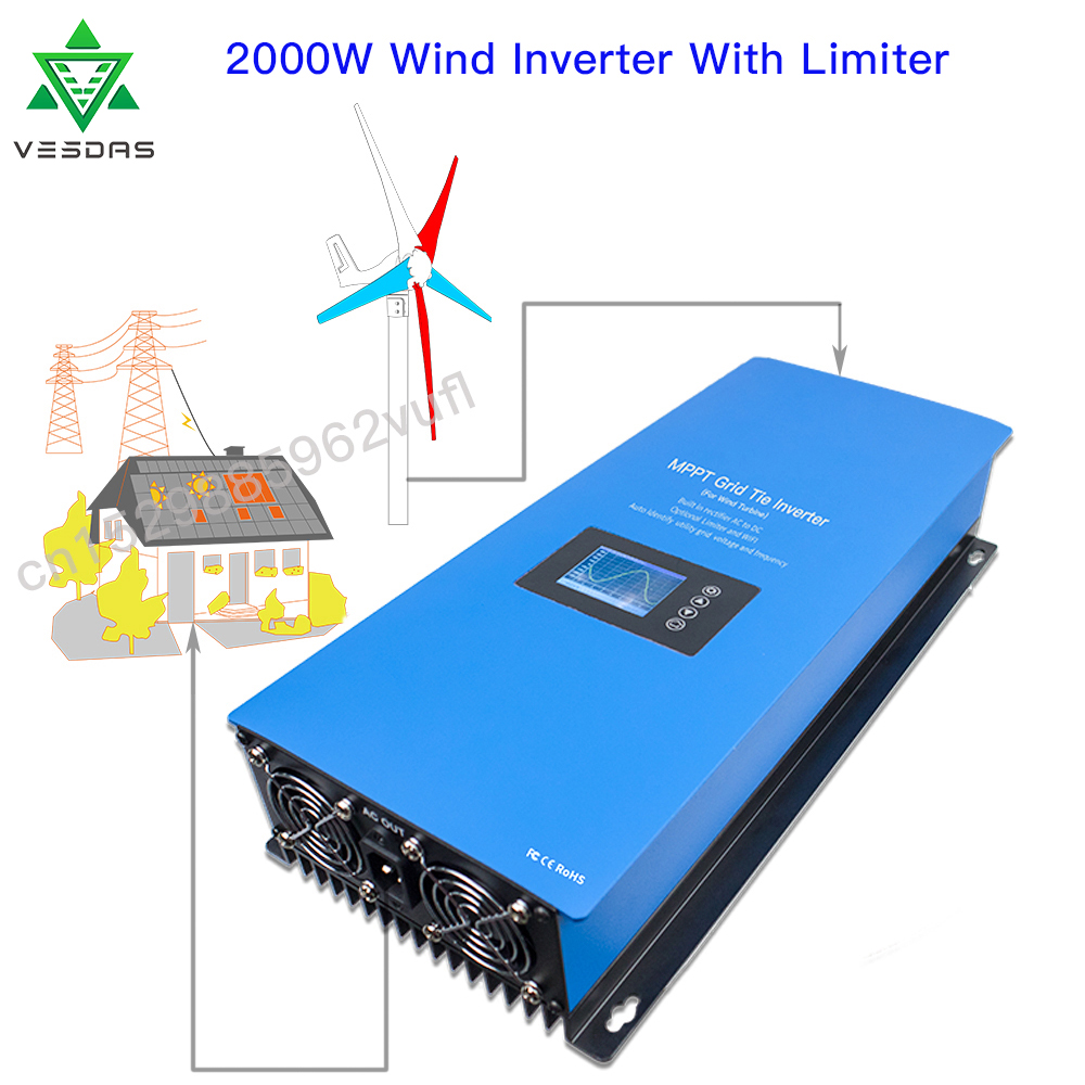 1000W 2000W Angin MPPT Power P - Grid Tie Inverter Limiter 2000W ulasan dan harga