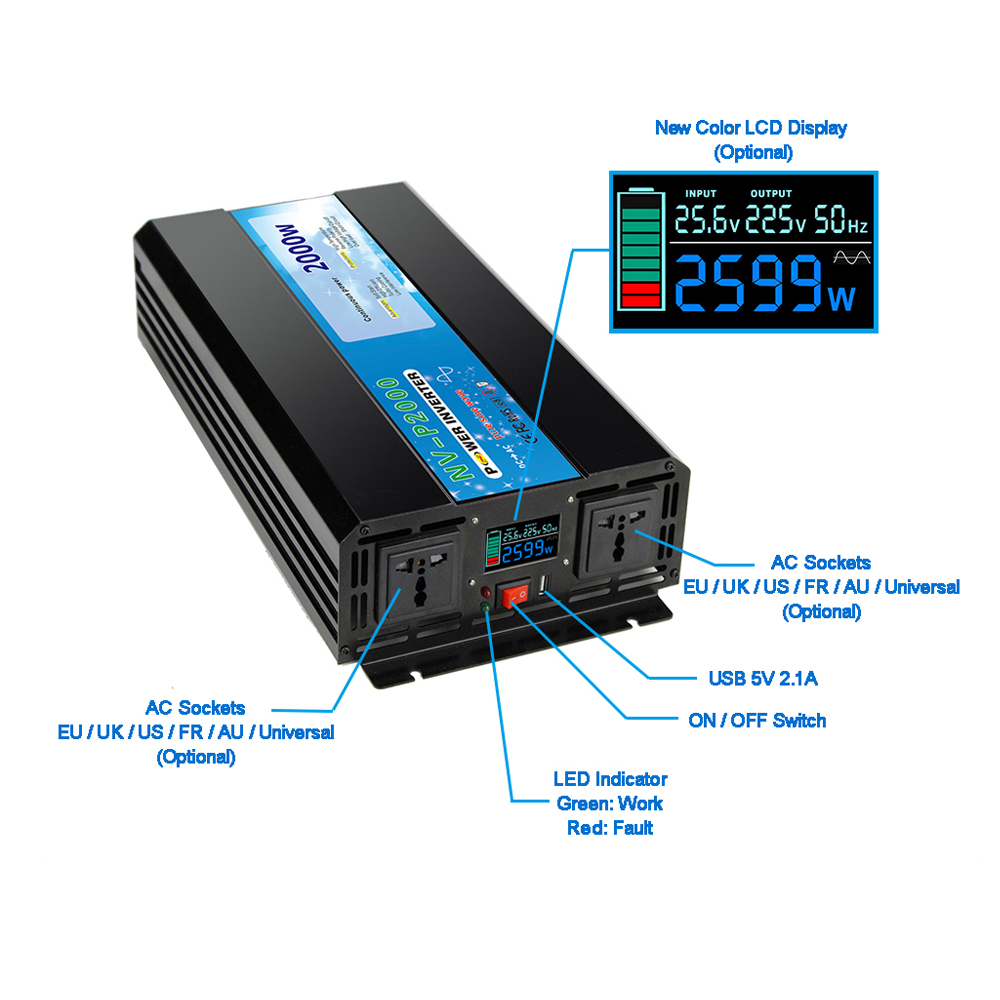 Inverter Daya 5000W 5kw 5kVA D - Pure Sine Wave Inverter 5000W 48V 220V ulasan dan harga