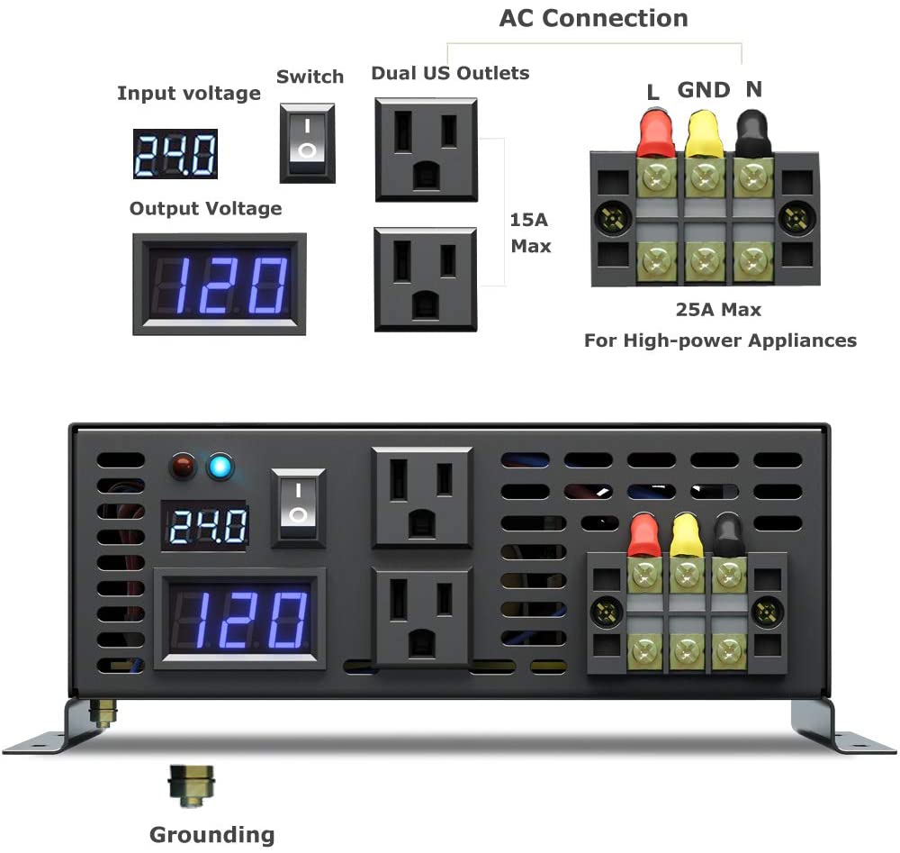 Inverter Gelombang Sinus Murni - Inverter Pure Sine Wave 60Hz 120V 3000W ulasan dan harga